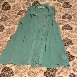 Aqua blue tank blouse